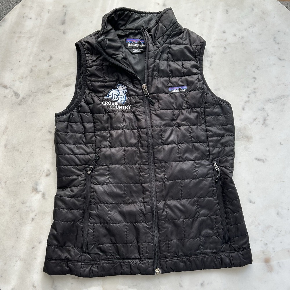 Patagonia Nano Puff Primaloft Quilted Vest Womens S‎ Black Connecticut College